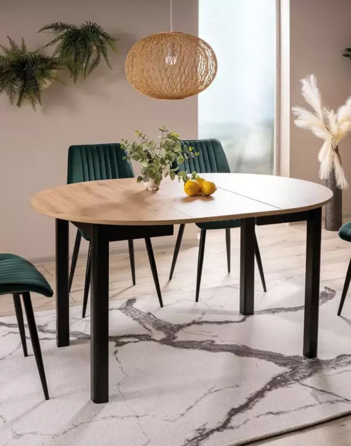 stol okragly dante dab artisan czarny mat